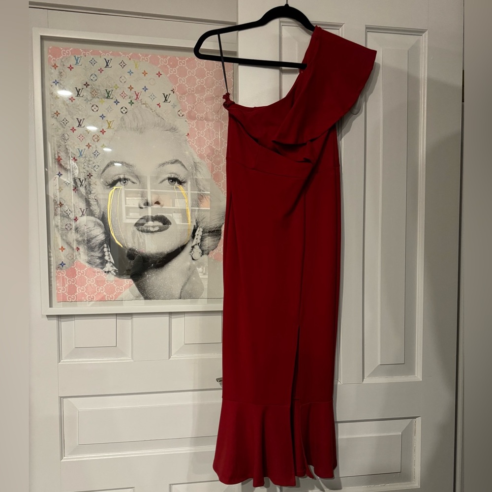 Woman red dress